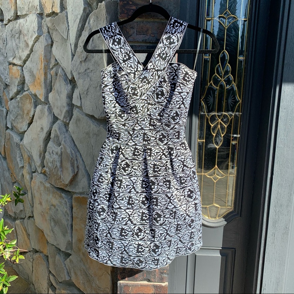 Black and White Bandage Bubble Dress